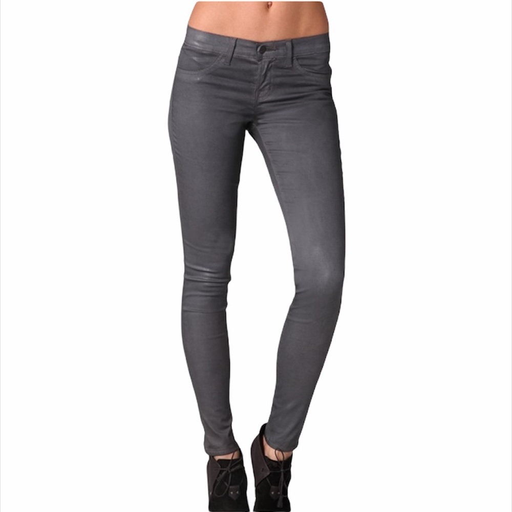 J Brand Grey Coated Skinny Legging Jeans